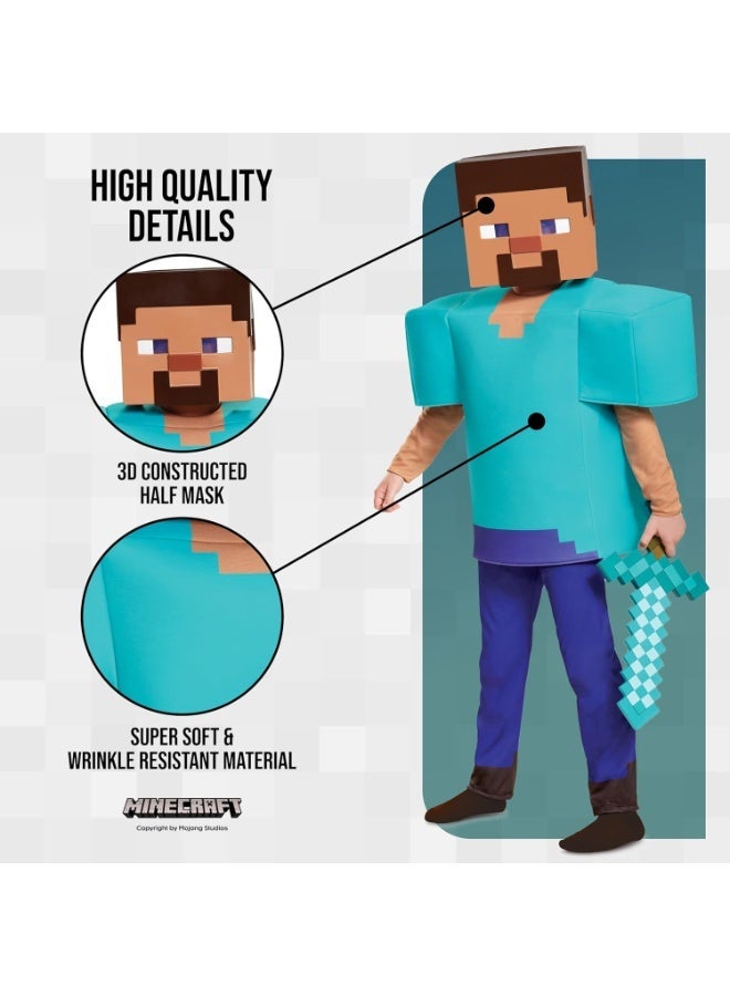 Disguise زي تنكر ستيف ديلوكس من ماينكرافت، متعدد الألوان، متوسط (7-8) - Image 5